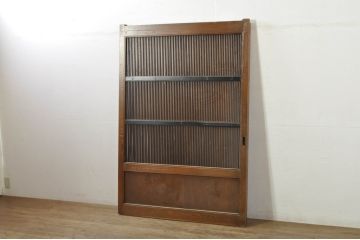 アンティーク建具　美品　欅(ケヤキ)材　和モダンな空間を演出する格子蔵戸1枚(玄関戸、格子戸、引き戸)(R-080198)