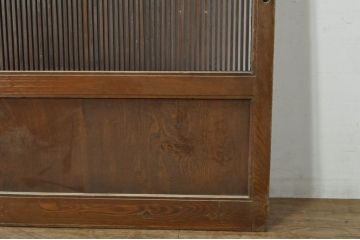 アンティーク建具　美品　欅(ケヤキ)材　和モダンな空間を演出する格子蔵戸1枚(玄関戸、格子戸、引き戸)(R-080198)