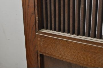アンティーク建具　美品　欅(ケヤキ)材　和モダンな空間を演出する格子蔵戸1枚(玄関戸、格子戸、引き戸)(R-080198)