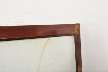 アンティーク建具　上手物!!　高級品　欅(ケヤキ)材　古い大邸宅で使われていた漆塗りの大きなガラス戸2枚セット(引き戸)(R-080199)