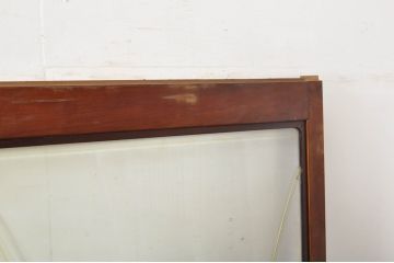 アンティーク建具　上手物!!　高級品　欅(ケヤキ)材　古い大邸宅で使われていた漆塗りの大きなガラス戸2枚セット(引き戸)(R-080199)