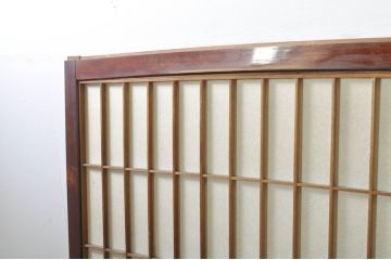 アンティーク建具　上手物!!　高級品　欅(ケヤキ)材　古い大邸宅で使われていた漆塗りの大きな障子戸2枚セット(引き戸、ガラス帯戸)(R-080200)
