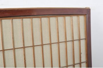 アンティーク建具　上手物!!　高級品　欅(ケヤキ)材　古い大邸宅で使われていた漆塗りの大きな障子戸2枚セット(引き戸、ガラス帯戸)(R-080200)
