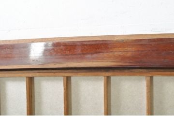 アンティーク建具　上手物!!　高級品　欅(ケヤキ)材　古い大邸宅で使われていた漆塗りの大きな障子戸2枚セット(引き戸、ガラス帯戸)(R-080200)