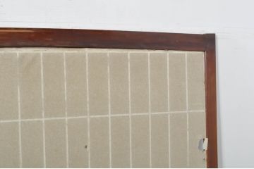 アンティーク建具　上手物!!　高級品　欅(ケヤキ)材　古い大邸宅で使われていた漆塗りの大きな障子戸2枚セット(引き戸、ガラス帯戸)(R-080200)