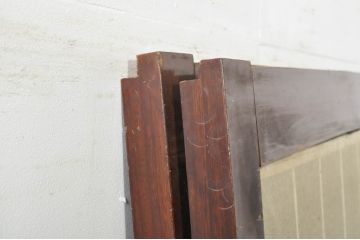 アンティーク建具　上手物!!　高級品　欅(ケヤキ)材　古い大邸宅で使われていた漆塗りの大きな障子戸2枚セット(引き戸、ガラス帯戸)(R-080200)