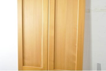 中古　美品　特注　高級品!!　総檜(ヒノキ)材　特大　職人手作りの背の高い折れ戸1枚(建具、木製扉)(R-080204)