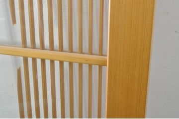 中古　美品　背の高い丸窓風の格子入りアクリル戸2枚セット(格子戸、引き戸、ガラス戸、建具)(R-080205)
