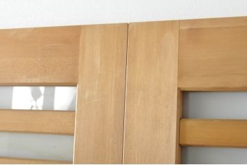 中古　和モダンな空間づくりにおすすめの横桟アクリル戸2枚セット(引き戸、ガラス戸、建具)(R-080208)