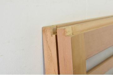 中古　和モダンな空間づくりにおすすめの横桟アクリル戸2枚セット(引き戸、ガラス戸、建具)(R-080208)