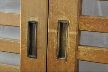 中古　和モダンな空間づくりにおすすめの横桟アクリル戸2枚セット(引き戸、ガラス戸、建具)(R-080209)