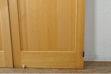 中古　特大　ステンドグラスがアクセントの親子ドア(木製扉、建具)(R-080210)