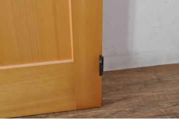 中古　特大　ステンドグラスがアクセントの親子ドア(木製扉、建具)(R-080210)