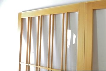 中古　和モダンな空間づくりにおすすめのアクリル戸3枚セット(引き戸、ガラス戸、建具)(R-080211)