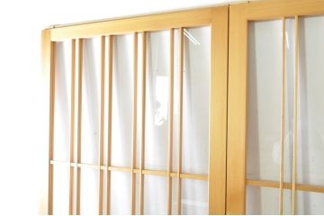 中古　和モダンな空間づくりにおすすめのアクリル戸3枚セット(引き戸、ガラス戸、建具)(R-080211)