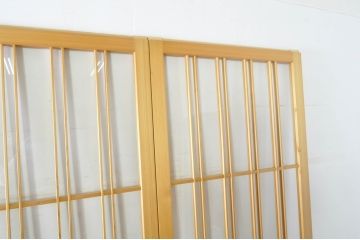 中古　和モダンな空間づくりにおすすめのアクリル戸3枚セット(引き戸、ガラス戸、建具)(R-080211)