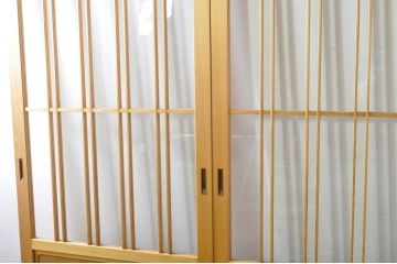 中古　和モダンな空間づくりにおすすめのアクリル戸3枚セット(引き戸、ガラス戸、建具)(R-080211)