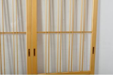 中古　和モダンな空間づくりにおすすめのアクリル戸3枚セット(引き戸、ガラス戸、建具)(R-080211)