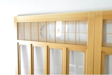 中古　ペットドア付き　和モダンな空間づくりにおすすめのアクリル戸3枚セット(引き戸、ガラス戸、建具)(R-080212)