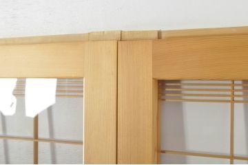 中古　ペットドア付き　和モダンな空間づくりにおすすめのアクリル戸3枚セット(引き戸、ガラス戸、建具)(R-080212)