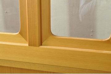 中古　ペットドア付き　和モダンな空間づくりにおすすめのアクリル戸3枚セット(引き戸、ガラス戸、建具)(R-080212)