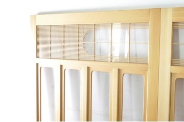 中古　和モダンな空間づくりにおすすめのアクリル戸3枚セット(引き戸、ガラス戸、建具)(R-080213)