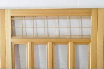中古　和モダンな空間づくりにおすすめのアクリル戸3枚セット(引き戸、ガラス戸、建具)(R-080213)