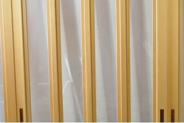 中古　和モダンな空間づくりにおすすめのアクリル戸3枚セット(引き戸、ガラス戸、建具)(R-080213)
