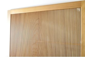 中古　特大　杉材　和の空間を高めるアクリル入り格子戸2枚セット(引き戸、ガラス戸、建具)(R-080215)