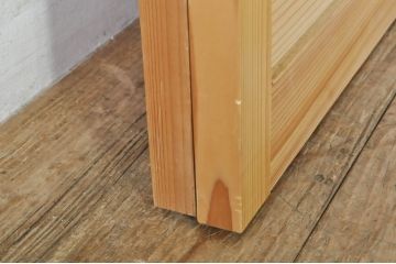 中古　杉材　和の空間を高める格子窓2枚セット(引き戸、格子戸、建具)(R-080216)