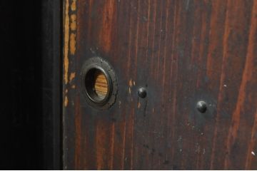 和製アンティーク　明治期　黒色の縁がモダンな雰囲気を感じさせる二段重ね階段箪笥(引き出し、収納箪笥、和たんす、時代箪笥)(R-080217)