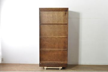 中古　美品　希少モデル　北海道民芸家具　濃淡のある木の色味が美しい収納力抜群のワードローブ(洋服タンス、収納棚、戸棚)(R-080218)