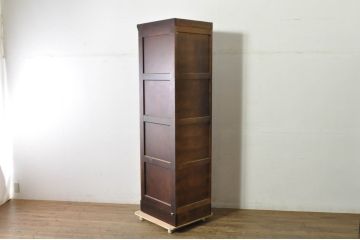 中古　美品　希少モデル　北海道民芸家具　幅狭　細身で取り入れやすい上品な幅狭ワードローブ(洋服タンス、収納棚、ロッカータンス)(R-080219)