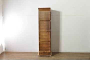 中古　美品　希少モデル　北海道民芸家具　幅狭　細身で取り入れやすい上品な幅狭ワードローブ(洋服タンス、収納棚、ロッカータンス)(R-080219)
