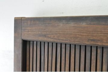 アンティーク建具　上手物!!　うさぎの金具も良いね　厚く背も高い高級な格子蔵戸1枚(引き戸、玄関戸、格子戸)(R-080223)