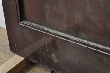 アンティーク建具　上手物!!　富山産　総欅(ケヤキ)材　裏側まで漆塗りの格子蔵戸1枚(引き戸、玄関戸、格子戸)(R-080225)