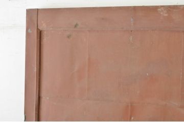 アンティーク建具　重厚な味わい深い鉄板張りの蔵戸1枚(鉄扉、玄関戸、引き戸)(R-080228)