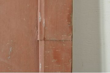 アンティーク建具　重厚な味わい深い鉄板張りの蔵戸1枚(鉄扉、玄関戸、引き戸)(R-080228)