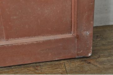 アンティーク建具　重厚な味わい深い鉄板張りの蔵戸1枚(鉄扉、玄関戸、引き戸)(R-080228)