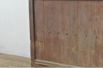 アンティーク建具　落ち着いた和の空間を演出する格子蔵戸1枚(引き戸、玄関戸、格子戸)(R-080230)