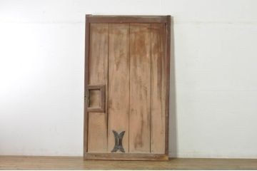 アンティーク建具　時を経た風合いが楽しめる蔵戸1枚(引き戸、玄関戸)(R-080231)