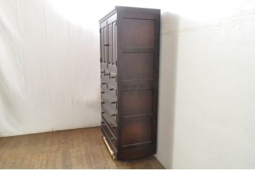 中古　美品　北海道民芸家具　たっぷり収納できる背の高い和タンス(和箪笥、引き出し、着物箪笥、衣装箪笥、チェスト)(R-080234)