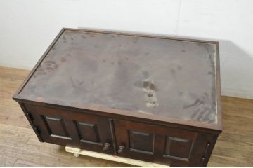 中古　美品　北海道民芸家具　和洋どちらにも取り入れやすい、落ち着いた雰囲気が魅力のローボード(テレビボード、テレビ台、リビングボード、サイドボード、収納棚、戸棚)(R-080236)