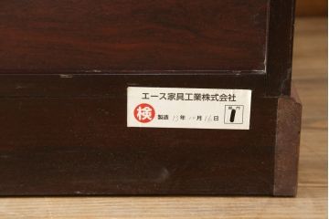 中古　展示品　未使用品　四国・高松　飛鳥欅箪笥　艶やかな朱色が魅力的な箪笥ローチェスト(和たんす、衣装タンス、収納箪笥、引き出し、ローボード、テレビ台、TVボード)(R-080240)