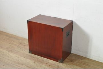 和製ビンテージ　美品!!　最高級!!　手打ち金具　三方欅(ケヤキ)材　意匠を凝らした金具が上質な雰囲気を醸し出す仙台小箪笥(仙台箪笥、和たんす、衣装タンス、整理箪笥、収納箪笥、サイドチェスト、引き出し、ヴィンテージ)(R-080247)