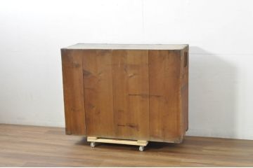 和製アンティーク　明治期　前面欅(ケヤキ)材　経年によって増した味わいが魅力の仙台姫箪笥(仙台箪笥、小箪笥、和たんす、衣装タンス、収納箪笥、整理箪笥、時代箪笥、引き出し)(R-080248)