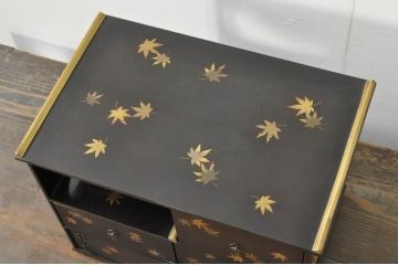 アンティーク雑貨　明治期　上手物!!　総漆塗り　上質な胴金具　野弁当箱(小引き出し、遊山箱、漆器、漆棚、収納棚)(R-080255)