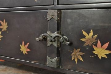 アンティーク雑貨　明治期　上手物!!　総漆塗り　上質な胴金具　野弁当箱(小引き出し、遊山箱、漆器、漆棚、収納棚)(R-080255)