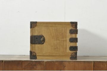 和製アンティーク　外箱付き　天保　歴史を感じる桐材の證文箱(証文箱、船箪笥、小引き出し、収納箪笥、小物収納)(R-080256)