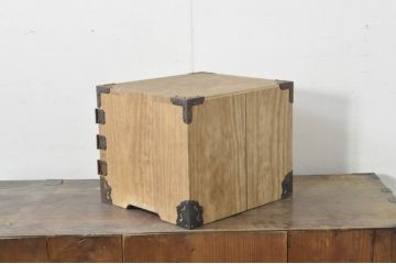 和製アンティーク　外箱付き　天保　歴史を感じる桐材の證文箱(証文箱、船箪笥、小引き出し、収納箪笥、小物収納)(R-080256)